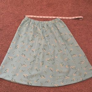 Vintage ooak Blue Floral A-line Skirt
